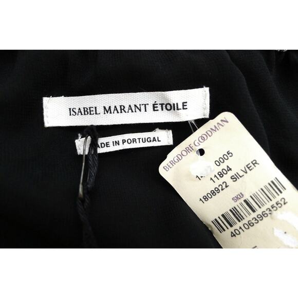 ISABEL MARANT ÉTOILE Madlen Pleat Lamé Midi Skirt Silver Net-A-Porter L NWT $405 - Picture 5 of 7